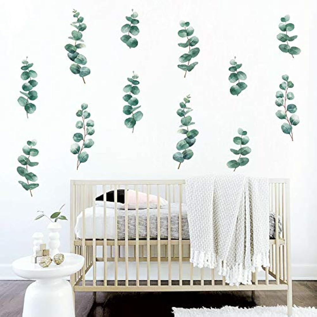 Adhesivo decorativo para pared con diseño de hojas de eucalipto