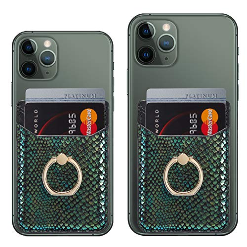 Tarjetero RFID para teléfono celular, tarjetero adhesivo para la parte posterior del teléfono para la mayoría de teléfonos inteligentes