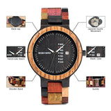 Reloj de madera natural Colorido