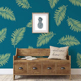 Plantilla de pared con patrón de hoja de palma