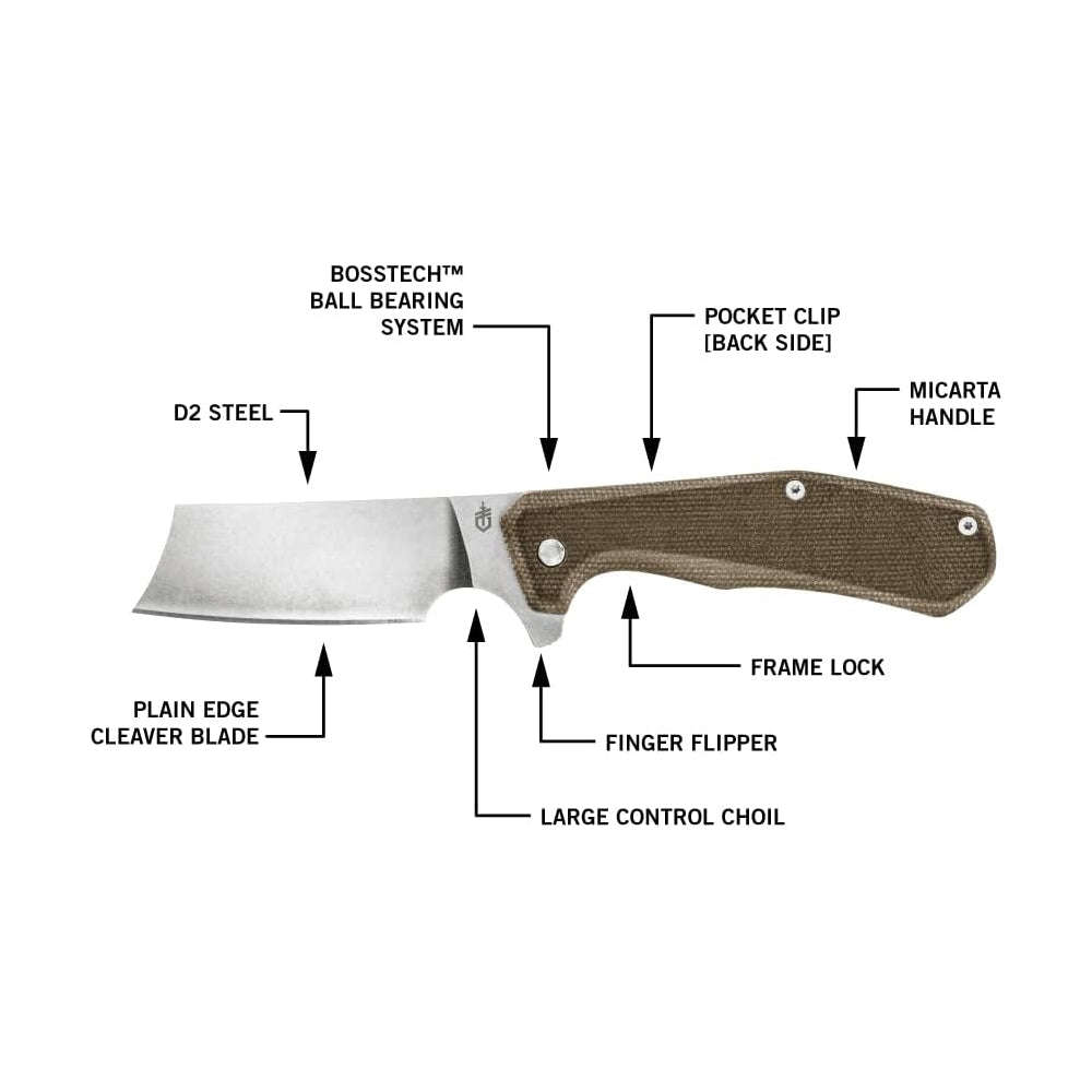 Cuchillo plegable de bolsillo color oliva micarta