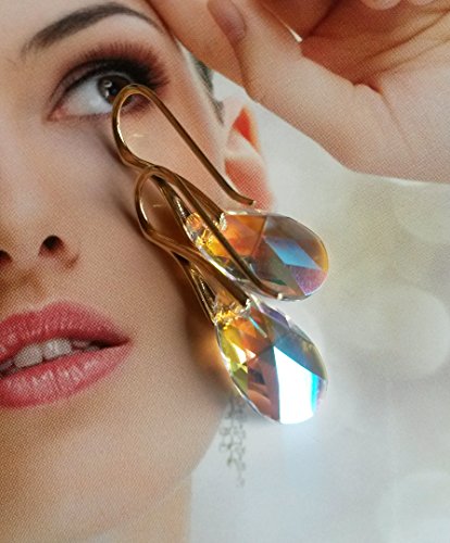 Pendientes de gancho colgantes de aro de plata