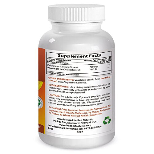 Citrato de calcio con vitamina D-3 240 tabletas