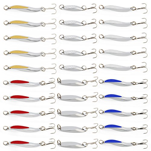30 piezas de señuelo de pesca con cucharas de fundición