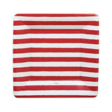 Caspari - Platos cuadrados de papel cuadrados,rojo y blanco