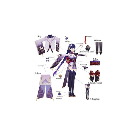 Disfraz de Baal de Genshin Impact para mujer talla XL