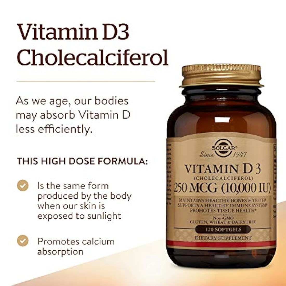 Vitamina D3 (cholecalciferol) 10,000 UI, 240