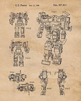 Impresiones de patente juego de 4 (8x10) sin marco