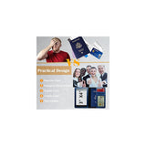 Porta Documentos y Tarjetas de piel sintética azul
