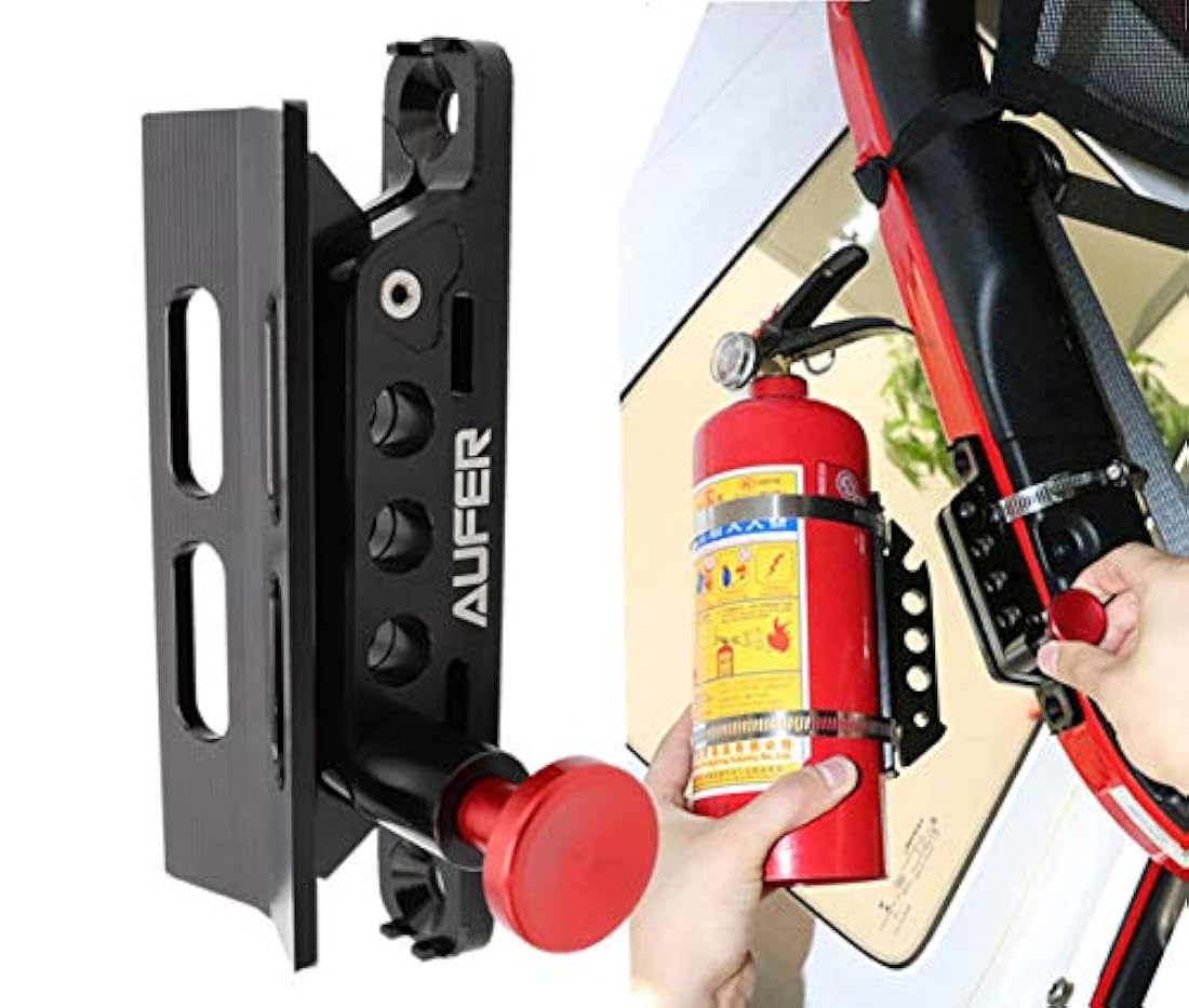 Soporte universal ajustable para extintor de incendios para Jeep Wrangler UTV Polaris RZR Can Am y motocicleta grande, ajustable, de aluminio