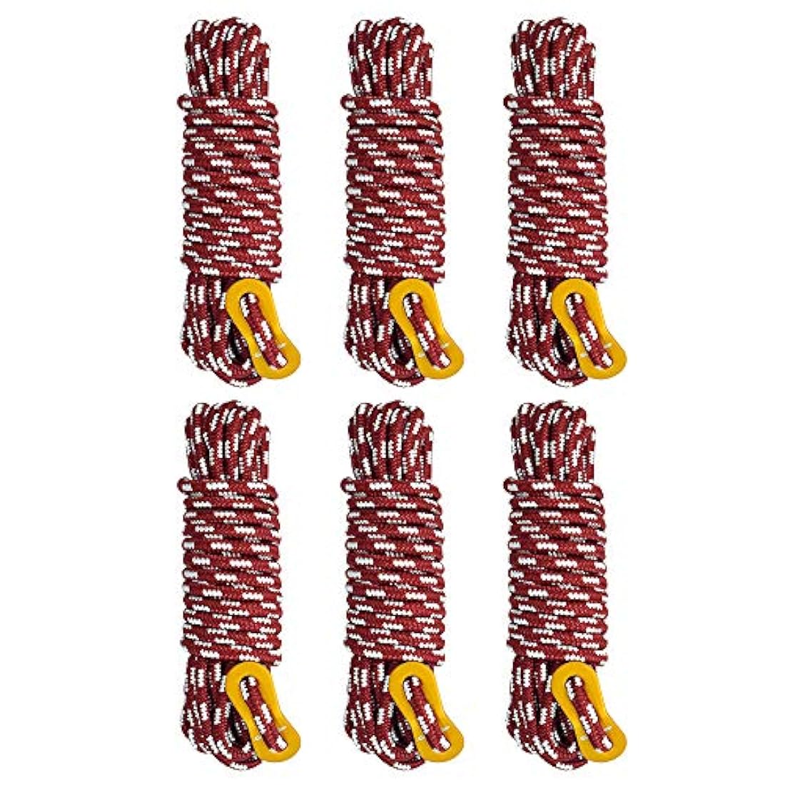 Juego de 6 guylines de acampada de peso ligero para tienda