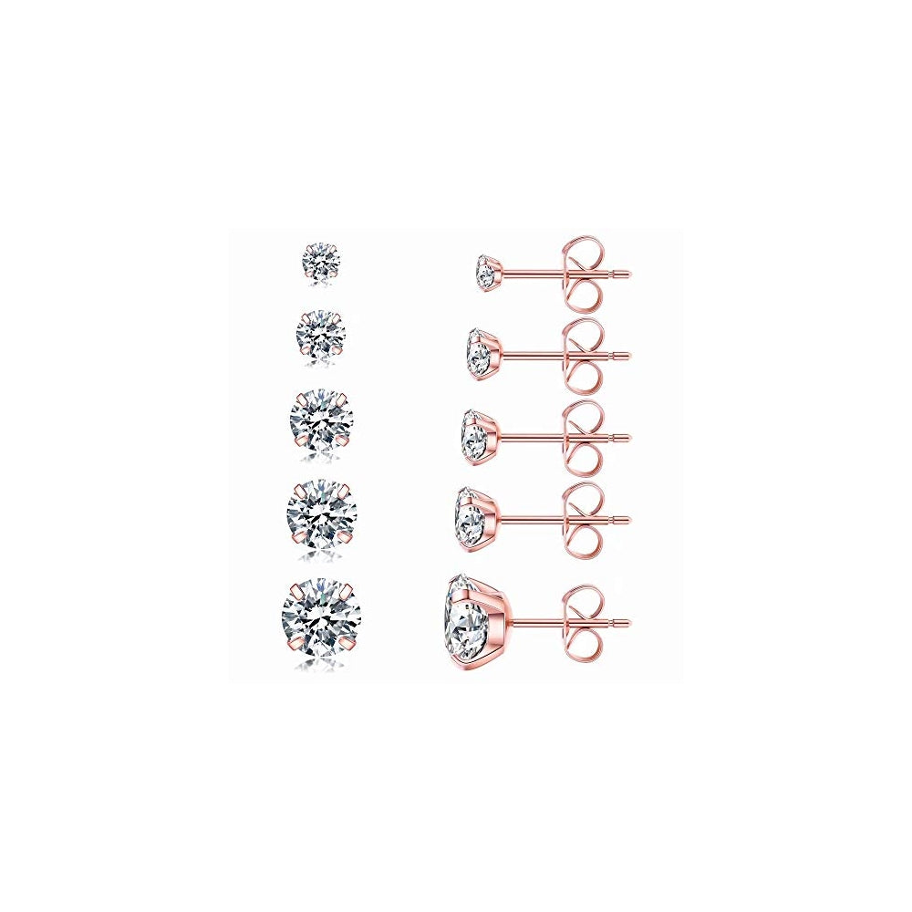Aretes de tuerca de acero inoxidable Juego de 5 pares