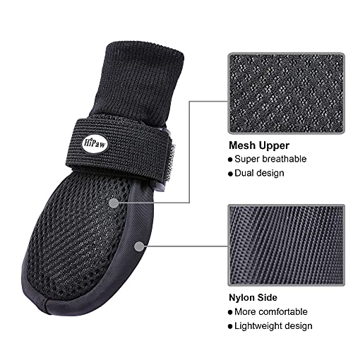 HiPaw - Botas de malla transpirables para perro, suela de goma antideslizante para verano
