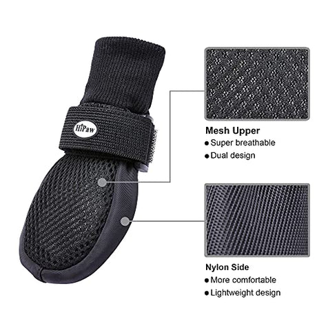 HiPaw - Botas de malla transpirables para perro, suela de goma antideslizante para verano