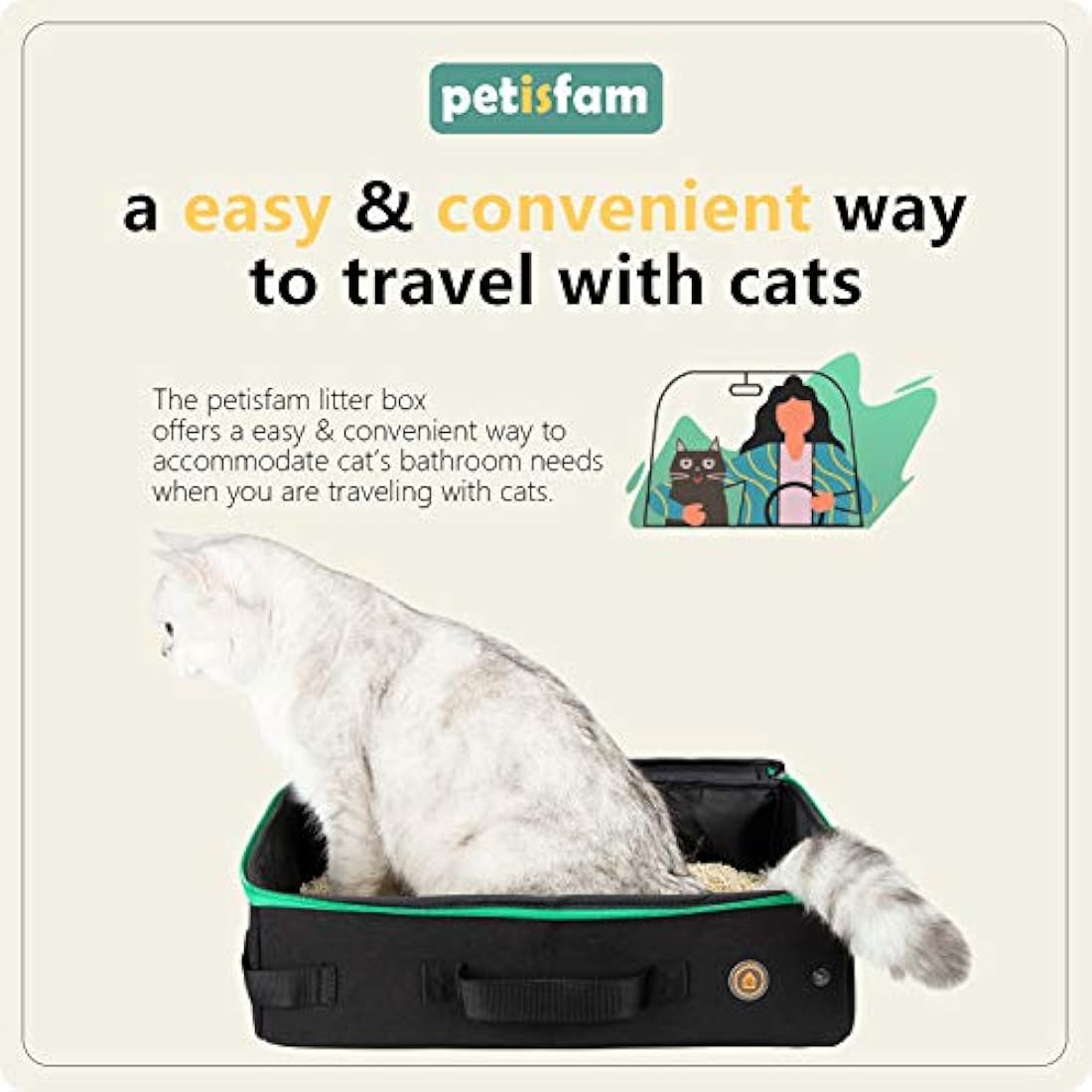 Caja de arena portátil para gatos