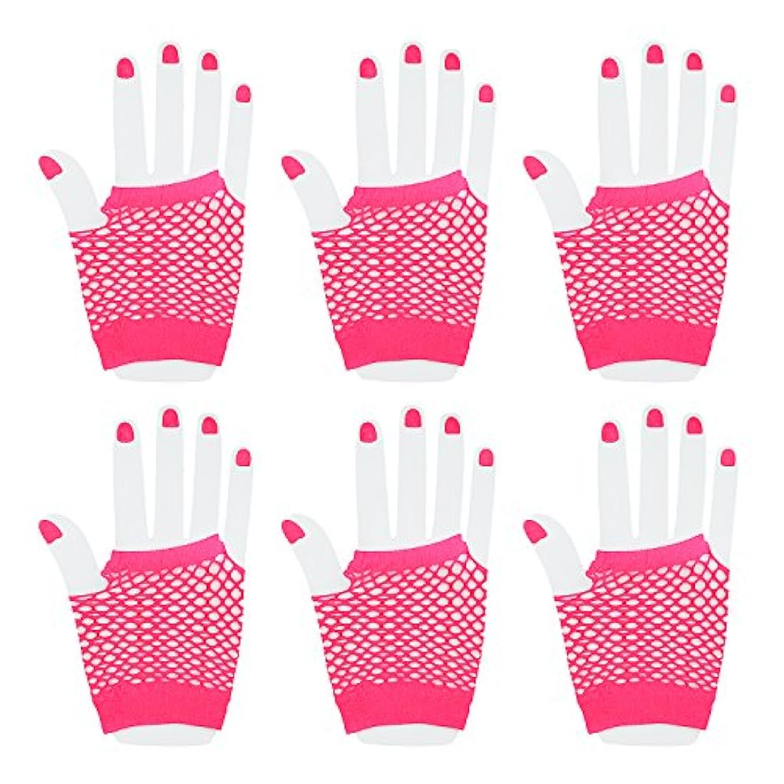 Guantes de neón sin dedos para fiestas disfraces