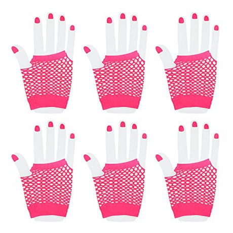 Guantes de neón sin dedos para fiestas disfraces