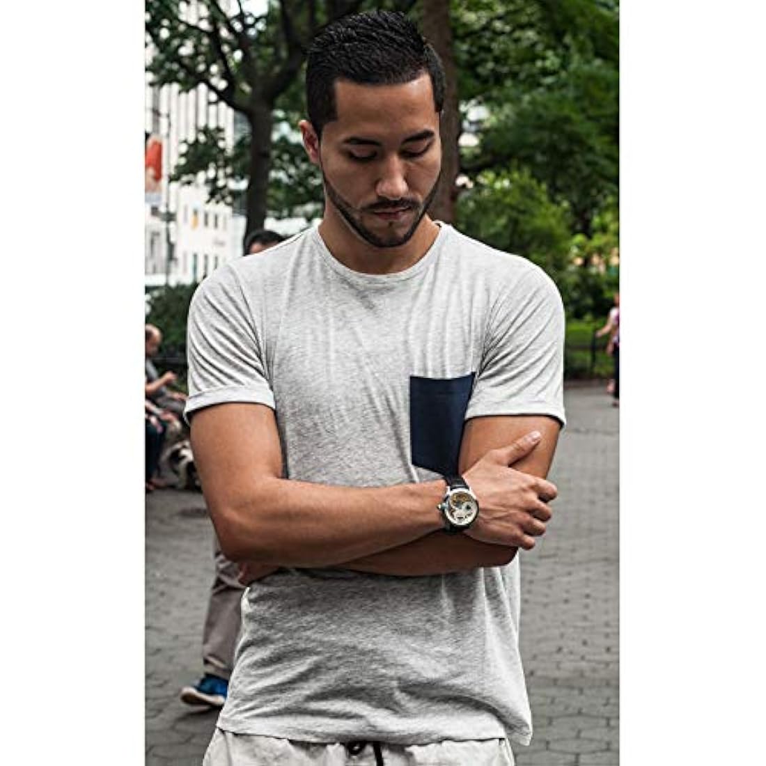 Reloj automático original para hombres Dial de esqueleto
