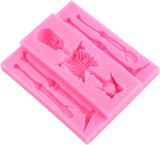 Molde de Calavera de Silicona para Decoración de Pasteles