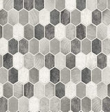 Papel pintado para azulejos hexagonales cepillados y adhesivos
