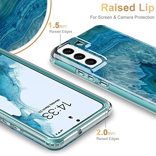 ESDOT Funda para Samsung Galaxy S22 Plus, grado militar, prueba de caída de 21 pies, resistente con diseños de moda para mujeres y niñas, funda protectora para Galaxy S22+ Plus 6.6 pulgadas, color gema ágata