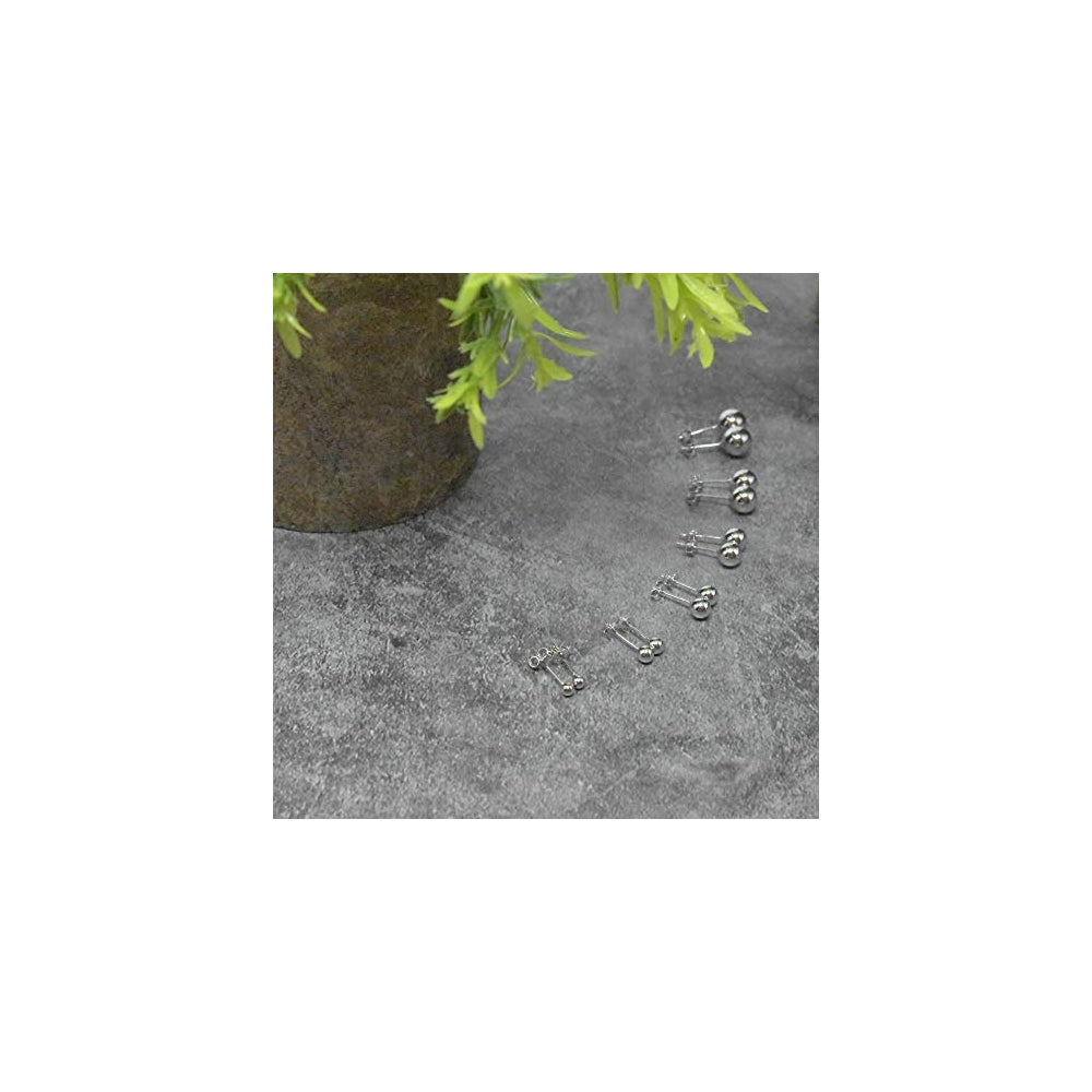 Aretes tipo dormilona de plata esterlina para mujeres
