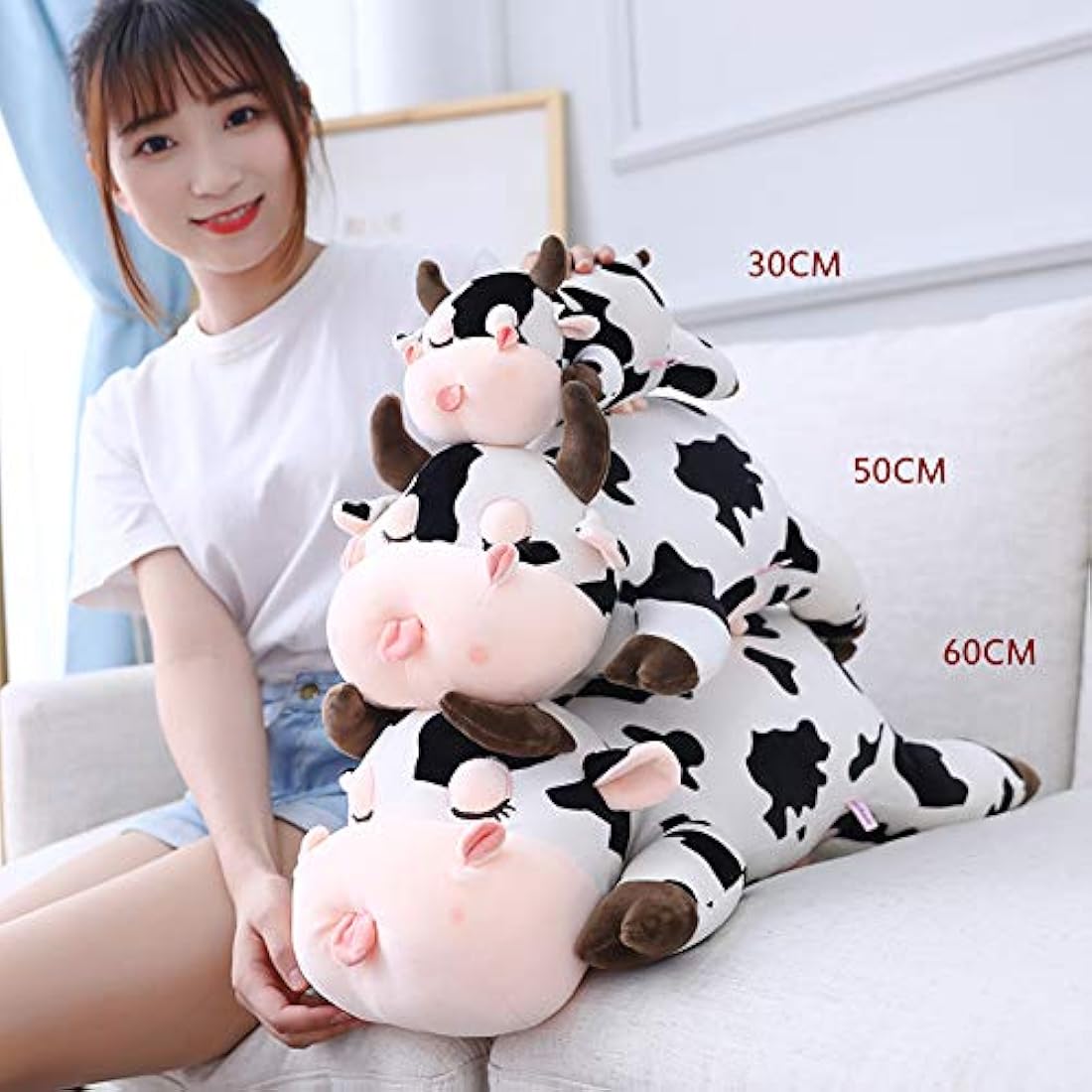 suave almohada de vaca peluche