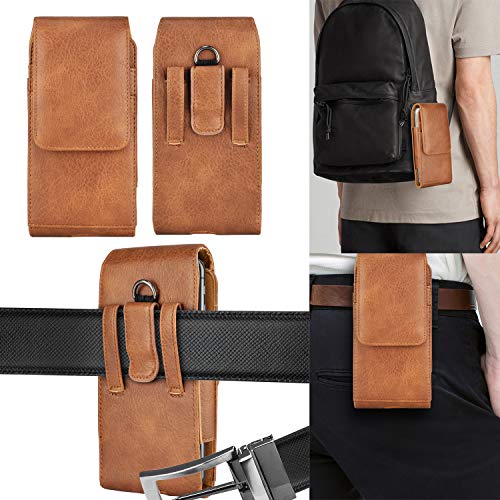 Takfox Funda de teléfono para Samsung Galaxy Note 20 S22 Ultra S21+ S20 FE S10 S9 A02s A03s A12 A13 A32 A42 A52 A51 A71 5G A01, Note 10 9 J7 Funda de piel para cinturón de teléfono celular Marrón Marrón
