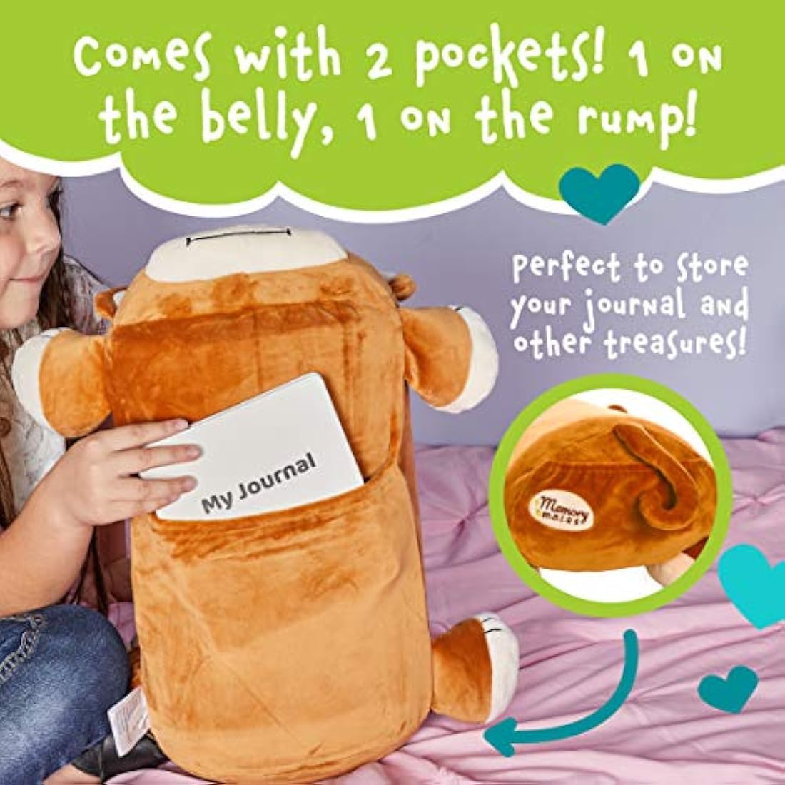 Almohada de espuma viscoelástica con diario para niños