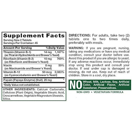 Complejo Vitamina B | Plus B12 | 90 Tabletas | Vegetariano, sin OMG y sin gluten | por Nature's Truth