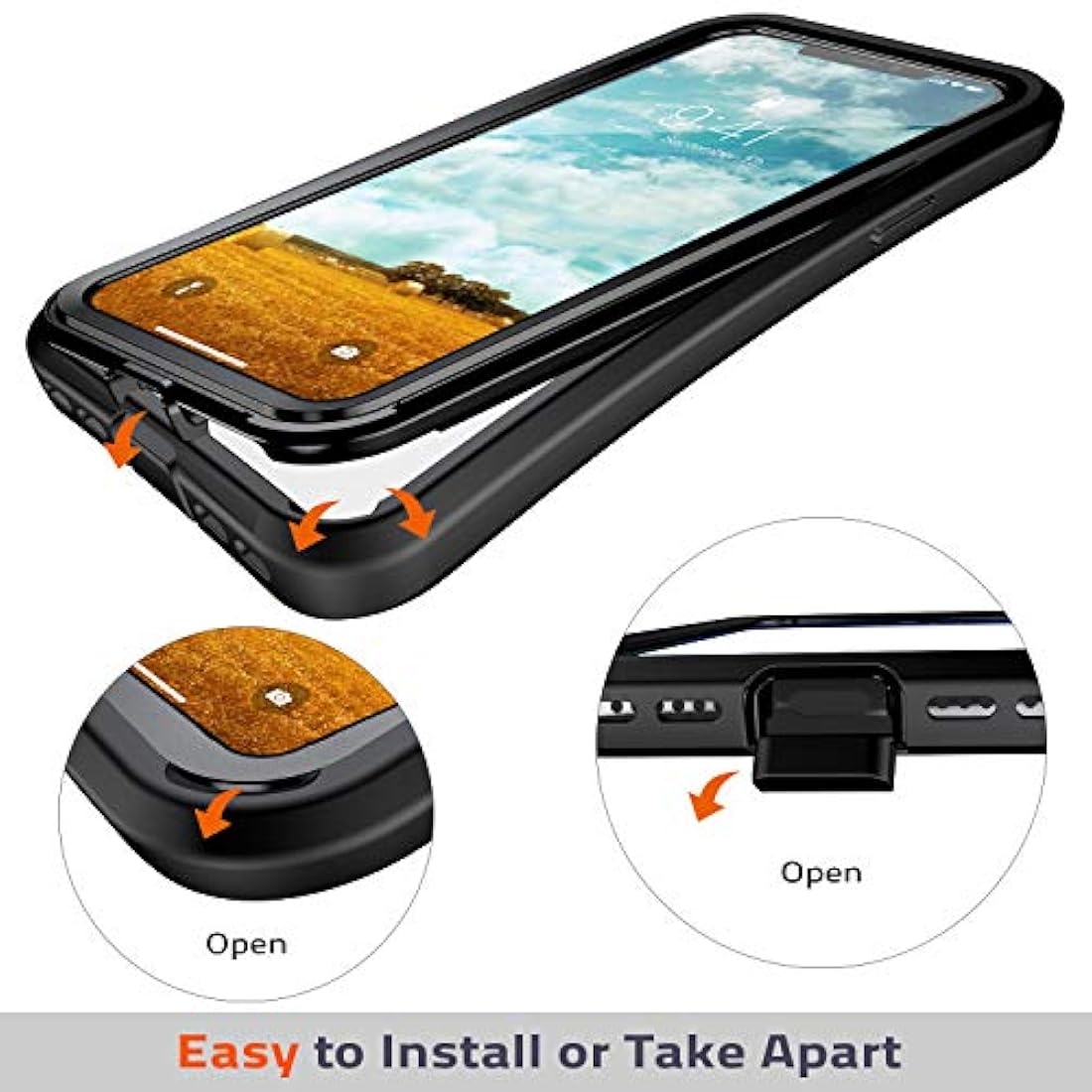 Eonfine - Carcasa para iPhone X y iPhone Xs de 5.8 Negro