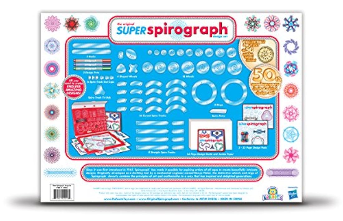 Super Spirograph Jumbo Kit, 75 piezas 50 aniversario)