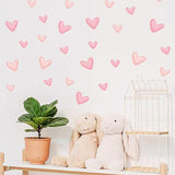 Pegatinas de pared con forma de corazón rosa para dormitorio