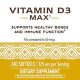 Nature's Way Vitamina D3 Max, 125 mcg por porción, 240 cápsulas blandas