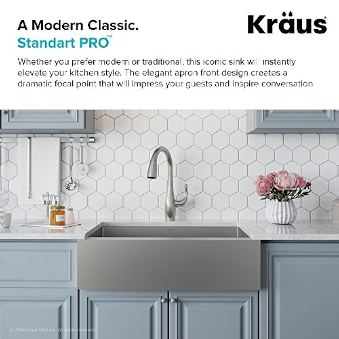 Kraus - Fregadero de cocina (acero inoxidable)