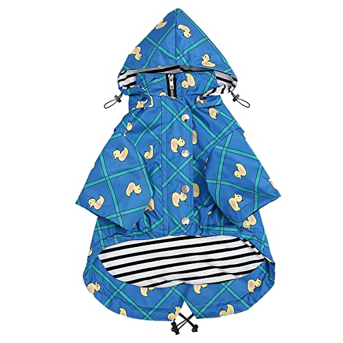 Morezi - Impermeable con cremallera y botones reflectantes para perro, para la lluvia, cordón ajustable, capucha extraíble, elegante y de primera calidad, tallas disponibles XCh a XXG