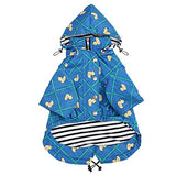 Morezi - Impermeable con cremallera y botones reflectantes para perro, para la lluvia, cordón ajustable, capucha extraíble, elegante y de primera calidad, tallas disponibles XCh a XXG