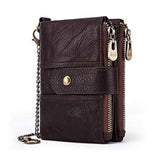 Boshiho billeteras de piel real RFID bloqueo bifold  hombres