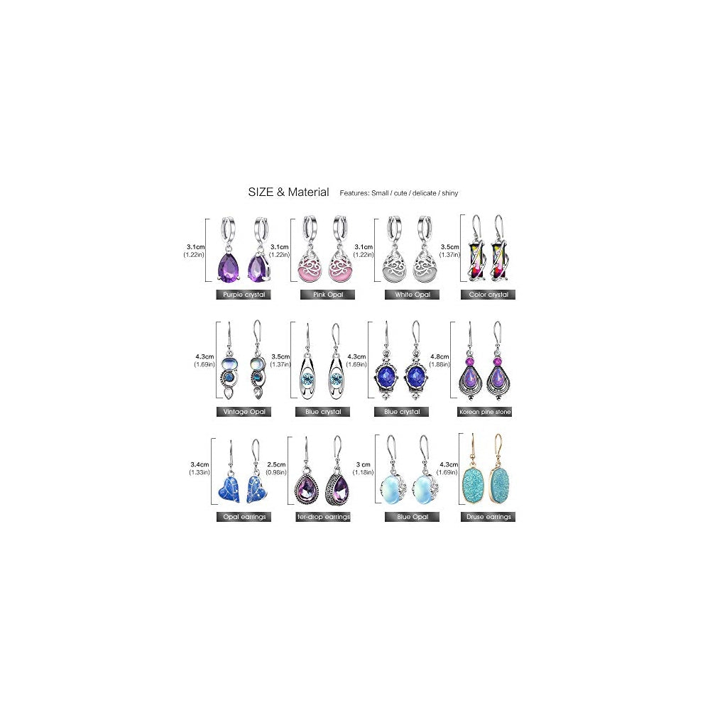 Aretes colgantes de gota de cristal de lágrima para mujeres