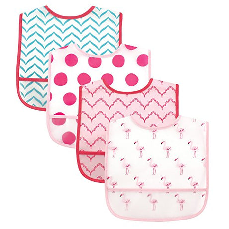 Luvable Friends Baberos impermeables de 4 piezas