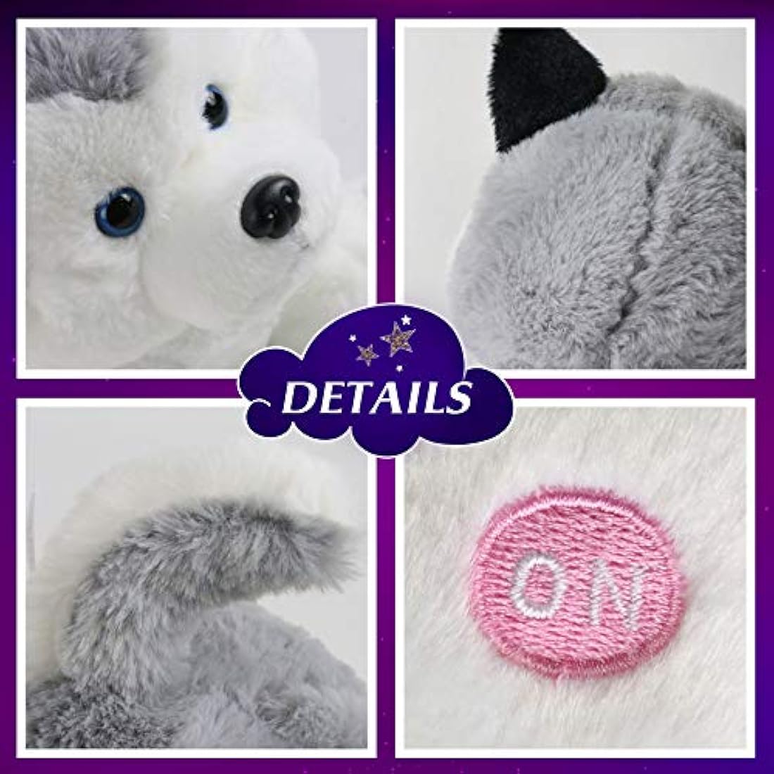 Juguete de peluche con luz LED para cachorro