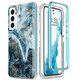 ESDOT Funda para Samsung Galaxy S22 Plus, grado militar, prueba de caída de 21 pies, resistente con diseños de moda para mujeres y niñas, funda protectora para Galaxy S22+ Plus 6.6 pulgadas, estampado mármol ópalo y verde azulado