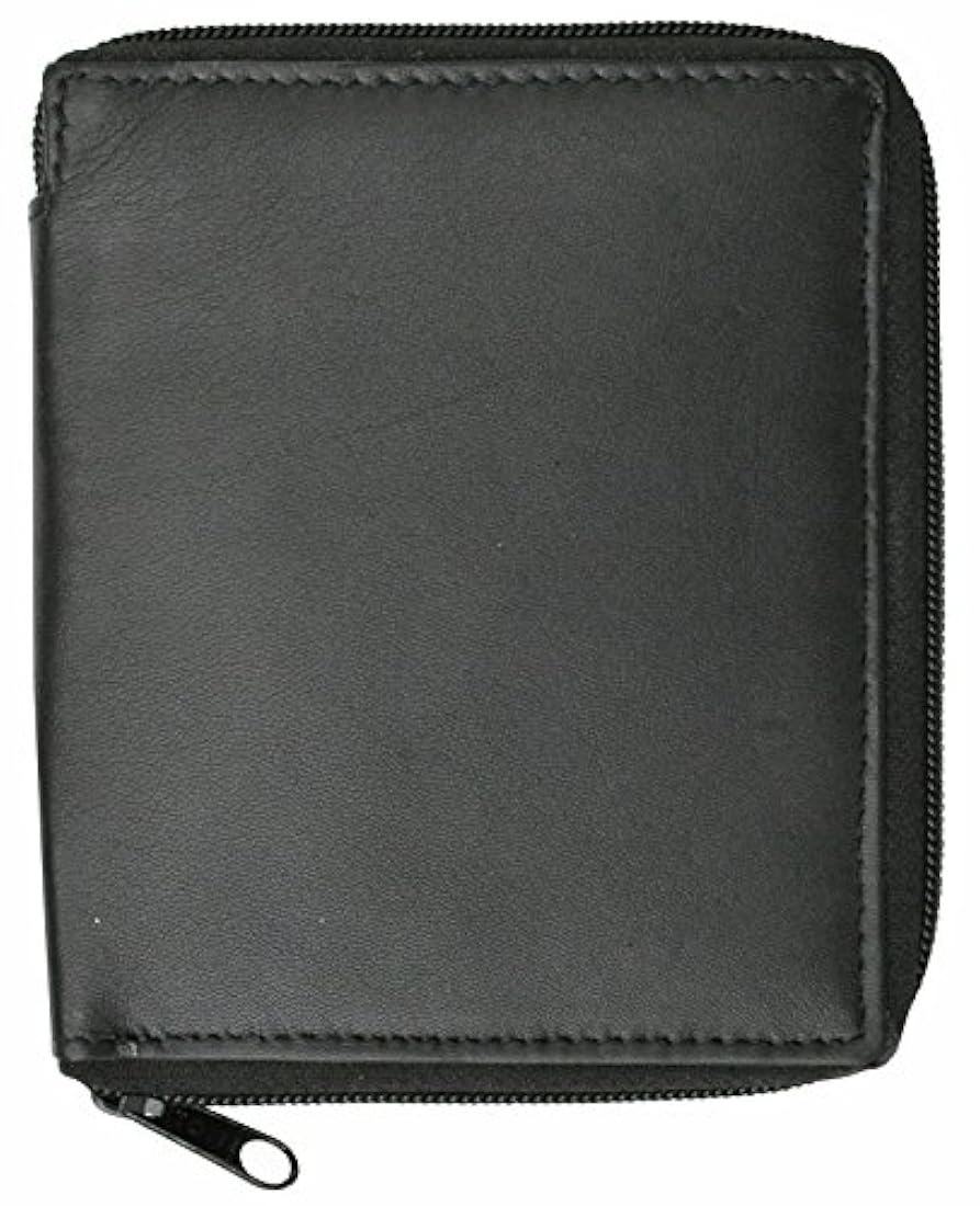 Cartera RFID bloqueo para hombrecon cierre de piel suave ID