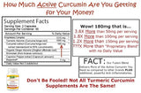 Cúrcuma Curcumina 180 ct con Bioperine Cápsulas 1310 mg
