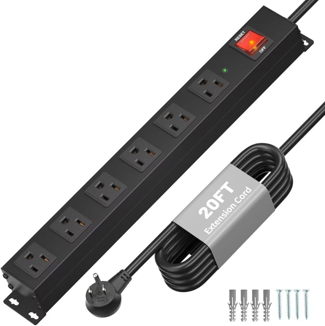 Regleta de alimentación de metal para montaje en pared