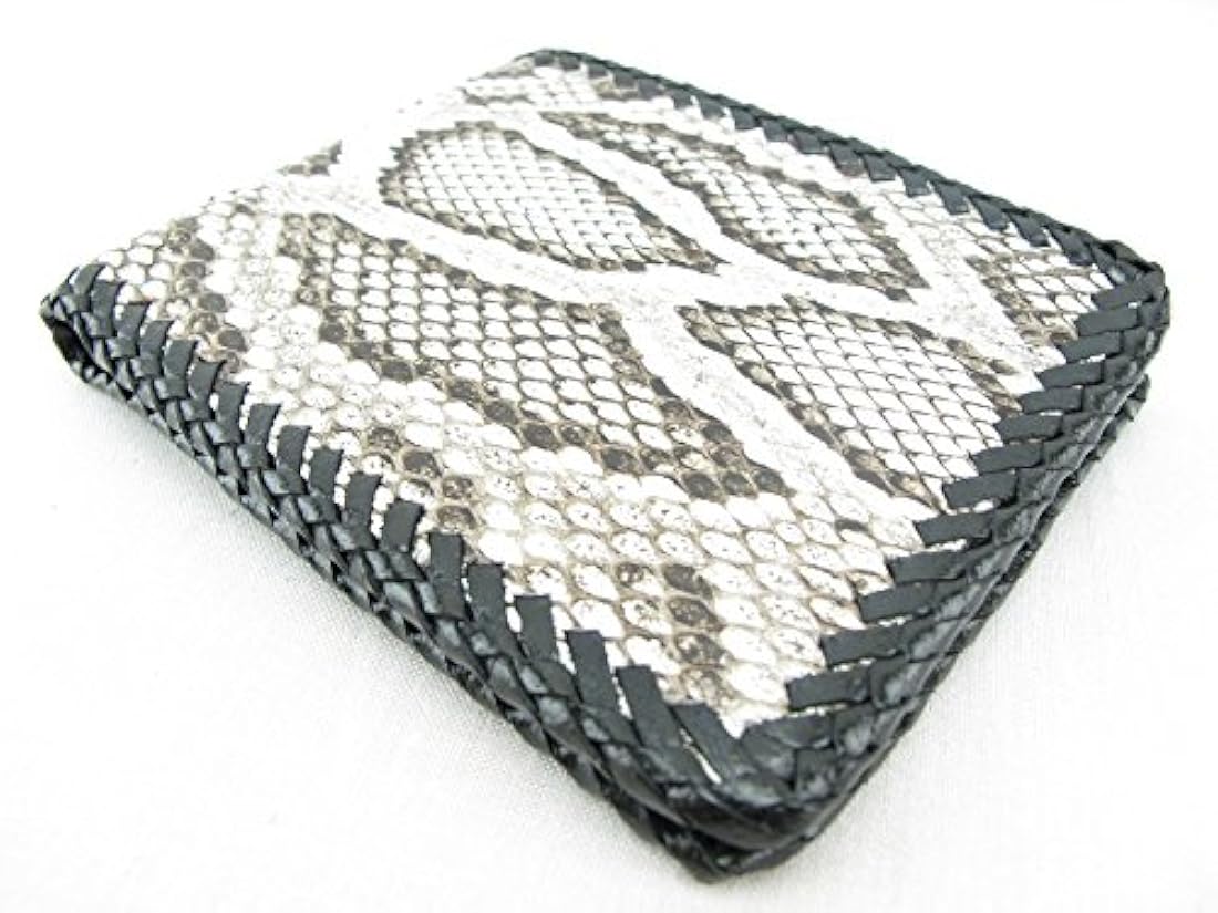 pelgio Python genuino Piel de serpiente Bifold cartera