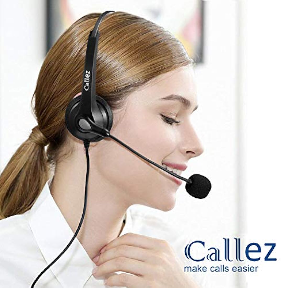 Callez - Auriculares de diadema con cable USB y micrófono