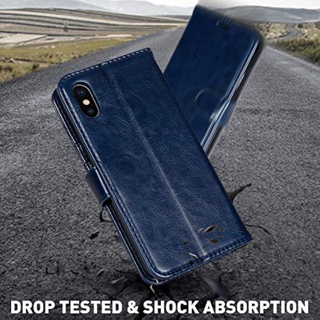 Monasay  Funda tipo cartera para iPhone X y iPhone Xs