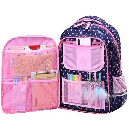 Morral impermeable para niñas color azul-rosa.AO ALI VICTORY