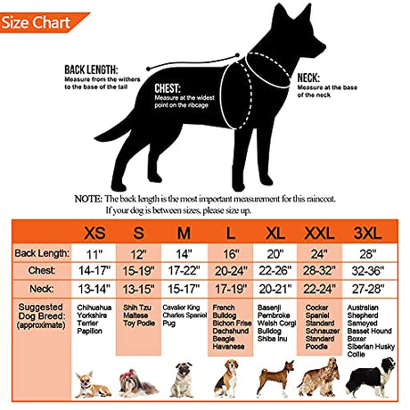 Chubasquero plegable con capucha para perros, tiras reflectantes, poncho ligero ajustable para perros pequeños, medianos y grandes, azul, XS